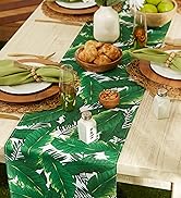 banana leaf printed outdoor table runner styled