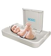 Modundry Fold Down Baby Changing Station Wall Mount Horizontal Baby Change Table with Safety Stra...