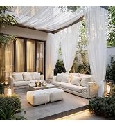 NICETOWN 2 Panels Outdoor Mosquito Netting for Patio Waterproof, Extra Wide 118" Airy Mesh Net Ou...