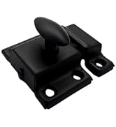 QCAA Oval Turn Cabinet Latch, for Cupboard & Other Furniture, Small, Matte Black, 1 Pack, Made in...