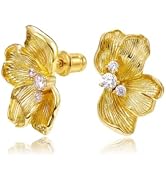 MUMREUES Gold Earrings for Women Trendy 14K Gold Plated Dangle Earrings Drop Stud Earrings Cubic ...