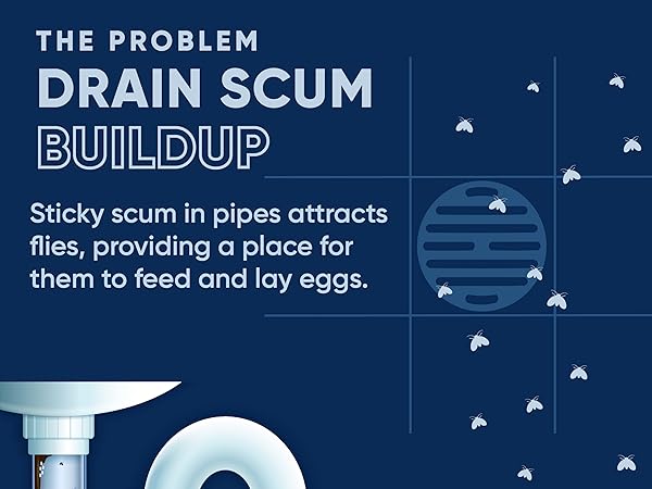 Drain scum buildup
