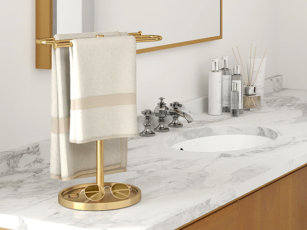 Gold Countertop Towel Holder Stand
