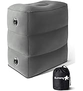 Sunany Inflatable Foot Rest Pillow for Airplane Travel-Adjustable Height Cushions for Kids to Sle...