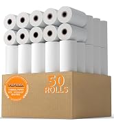 2 1/4'' x 50' Thermal Paper 50 Rolls, PAPRMA 2.25x50ft Receipt Paper POS Cash Register Paper for ...