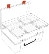 DUOFIRE Two Layers Compartment Organizer Box Plastic Organizer Box Plastic Jewelry Organizer Box ...