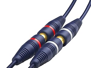 Use this cable to connect a mono audio source to an audio device with RCA connectors.