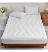 YOUR MOON 100% Wool Mattress Topper Queen Size, Thick Pillow Top Mattress Pad, 800GSM Natural Woo...