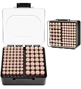 FULLCASE Battery Storage Organizer Box, Holder Container for 82 AA AAA Batteries, Plastic Home Ba...