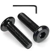 VGBUY M6-1 x 25 mm 55pcs Flat Head Hex Socket Cap Screws Metric M6 Bolts, 304 Stainless Steel 18-...