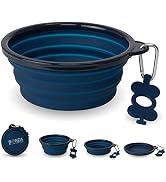 Bonza Collapsible Dog Bowl - Portable Travel Water Bowl for Dogs - Dishwasher Safe Silicone Pet D...