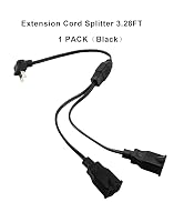 Extension Cord Splitter 3.28FT,2Prong Power Cord 1 to 2 Outlet Splitter, Right Angled Type Flat P...