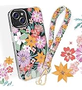 UKON Phone Lanyard with Print Phone Case Set Leather Phone Wrist Strap and IMD Process Phone Case...
