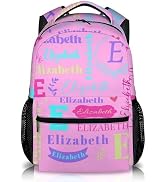 GIHSWE Kids Backpack, Personalized 17 Inches Girls School Backpacks, Custom Name Bookbag for Elem...