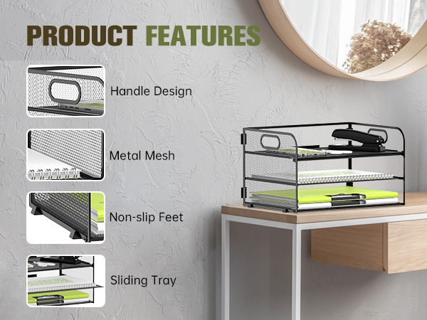 3-tier paper organizer features