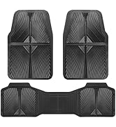 CAR PASS Rubber Floor Mats, All Weather Waterproof Trim-to-Fit Automotive Mats for Cars Trucks SU...