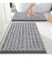 Smiry Bathroom Rugs Sets 2 Piece, Soft Absorbent, Non Slip Rubber Backing Machine Washable Quick ...