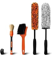 YeewayVeh Car Wheel Brush Kit, 4PCS Microfiber Wheel Cleaner Brush, Soft & Scratch-Free Detailing...
