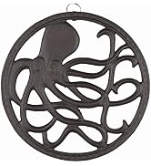 GASARÉ, Cast Iron Trivet for Hot Dishes, Pots, and Pans, Metal Trivet, Octopus Design, Rubber Fee...