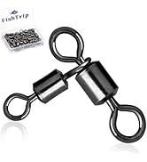 FishTrip 3 Way Swivel Fishing Tackle - 50pcs/25pcs Black T-Turn Three Way Swivels Heavy Duty Salt...