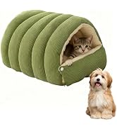 Cat Dog Cave Bed, 2026 New Winter Cave for Cat and Small Dog, Warm Plush Covered Cat House with R...