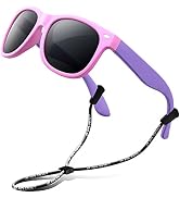 RIVBOS Kids Sunglasses Polarized UV Protection Flexible Rubber Glasses Shades with Strap for Boys...