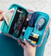 Sugar Medical Diabetes Supply Case Lily set up with medical supplies