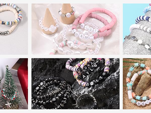 Different collections of jewellery, Christmas, beach, dark, Americana, pearl collections.