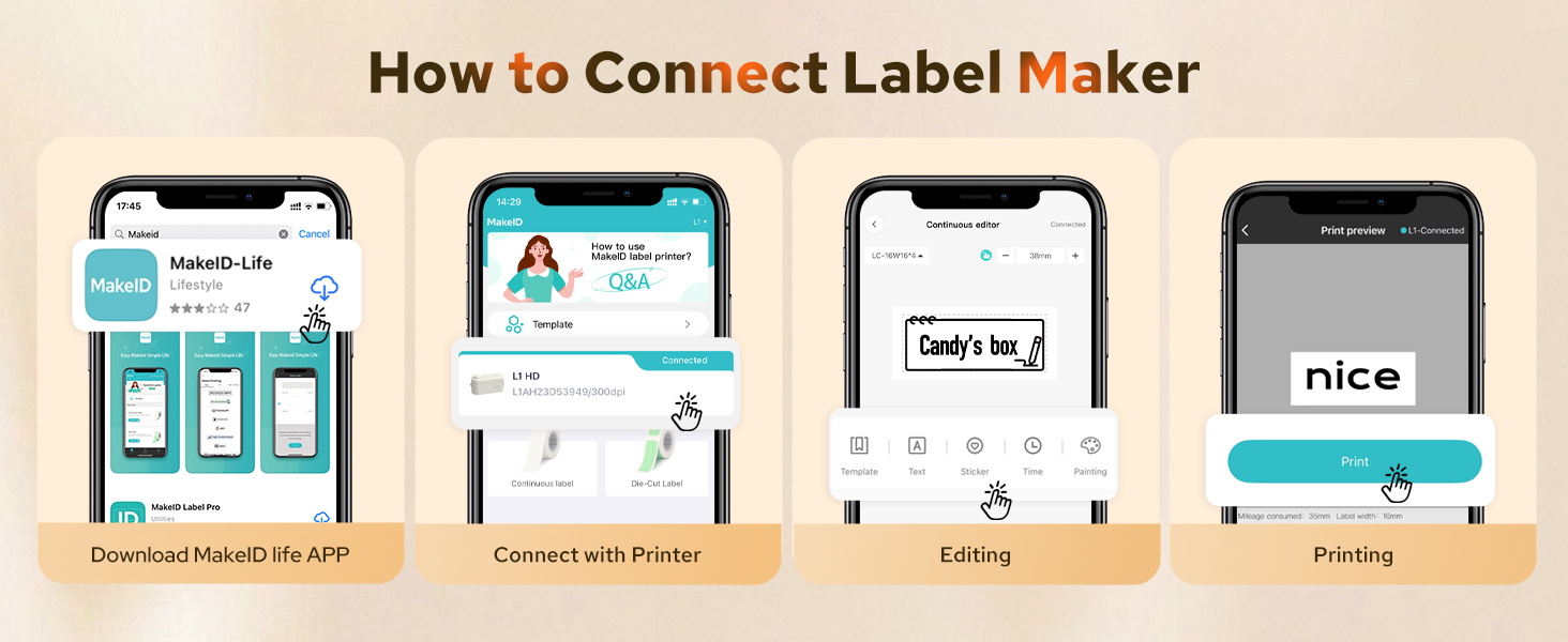 makeid l1 label maker machine tape mini small