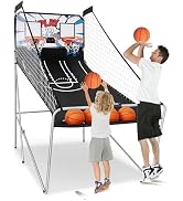 SPORFIT Electronic Basketball Arcade Game, Dual Shot Basketball Game Machine with 8 Game Modes, 4...