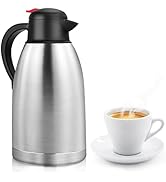Yummy Sam Thermal Coffee Carafe Stainless Steel 68oz(2 Lifter) Double Walled Vacuum Coffee Thermo...