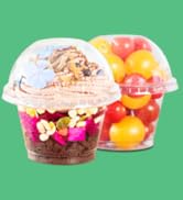 7 oz Clear Plastic Cups with Dome Lids NO HOLE - (30 Sets) PET Disposable Dessert Cups, Parfait c...