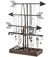 Urban Deco Arrow Jewelry Organizer Holder— 4 Tier Jewelry Stand Organizers With Wood Storage Box ...