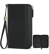 Sunpour Large Travel Wallet for Women,RFID Zipper Wallet with AirTag Slot,Passport Holder Clutch ...