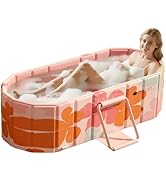HLCZLUZ Portable Foldable Bathtub, Freestanding Bathtub No Installation, Bathroom SPA Soaking Bat...
