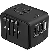 Universal International Travel Power Adapter, All in One Wall Charger with High Speed 2.4A 3xUSB,...