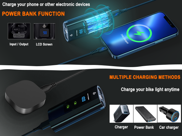 8000 Lumens bike lights High + Low Beam Design