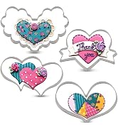 LILIAO Heart Cookie Cutter Set Fondant Biscuit Cutters for Birthday / Valentine's Day / Mother's ...