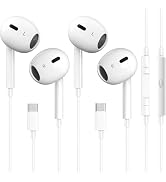 2 Pack-USB C Headphones for iPhone 15/16, Type C Earbuds Wired Earbuds with Microphone & Remote C...