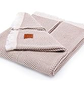 GOLD CASE HOME COLLECTION 100% Recycled Cotton Elegant Throw Blanket for Couch - Super Soft Throw...