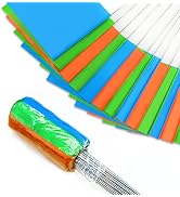 Marking Flags, Marker Flags for Lawn, 15x4x5 Inch | 100 Pack Orange&Green&Blue Landscape Flgs, Ir...