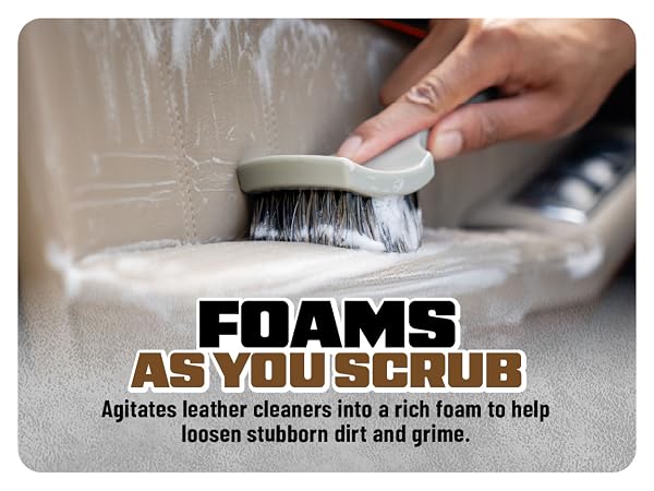 Cleans finished leather on seats, boots, bags, and furniture in any color.