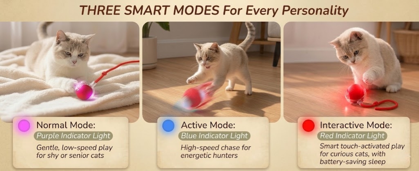 Smart ball 2.0 automatic cat toy and interactive cat toys for indoor cats rolling chasing fun.