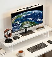 vie poetique Computer Monitor Stands, Wood & Acrylic Computer Monitor Stand, Desk Monitor Stand U...