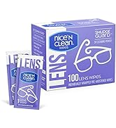 Nice 'n Clean SmudgeGuard Lens Cleaning Wipes (100 Total Wipes) | Pre-Moistened Individually Wrap...