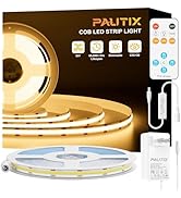 PAUTIX COB LED Strip Light,LED Lights 16.4ft,UL Listed Warm White 2700K Dotless Strip Lights,CRI9...