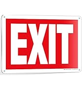 iSYFIX Exit Sign – 1 Pack 10x7 Inch – 100% Rust Free .040 Aluminum Signs, Laminated for Ultimate ...