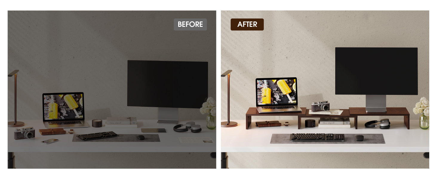 adjustable dual monitor riser