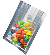 500 Pack 2x2.8 inch (1.6x2.4 inch Inner Size) Clear Front Mylar Heat Seal Pouch Foil Bulk Food St...