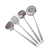 17inch Wok Spatula and Ladle, Skimmer Spoon, Slotted Spatula